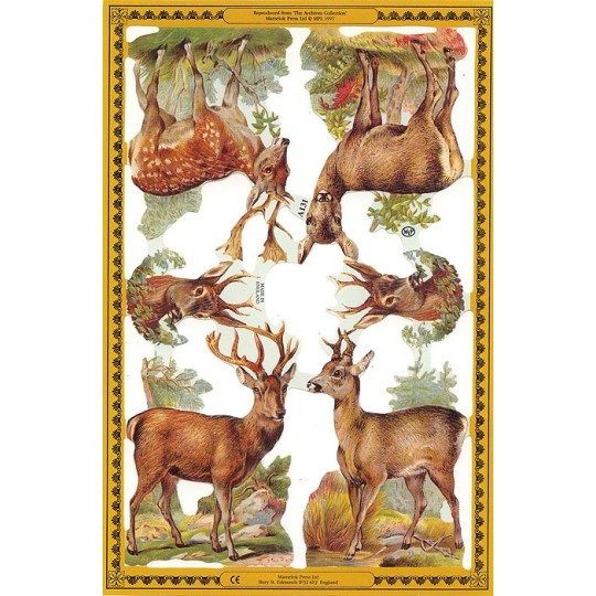 Deer and Reindeer Christmas Scraps ~ England ~ Out of Print